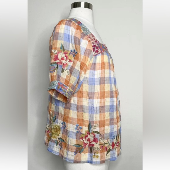 Johnny Was PETUNIA SQUARE NECK PARK BLOUSE. Size: XS - Picture 4 of 11